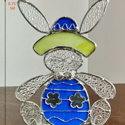 Metal & Glass Bunny Tea Light Candleholder