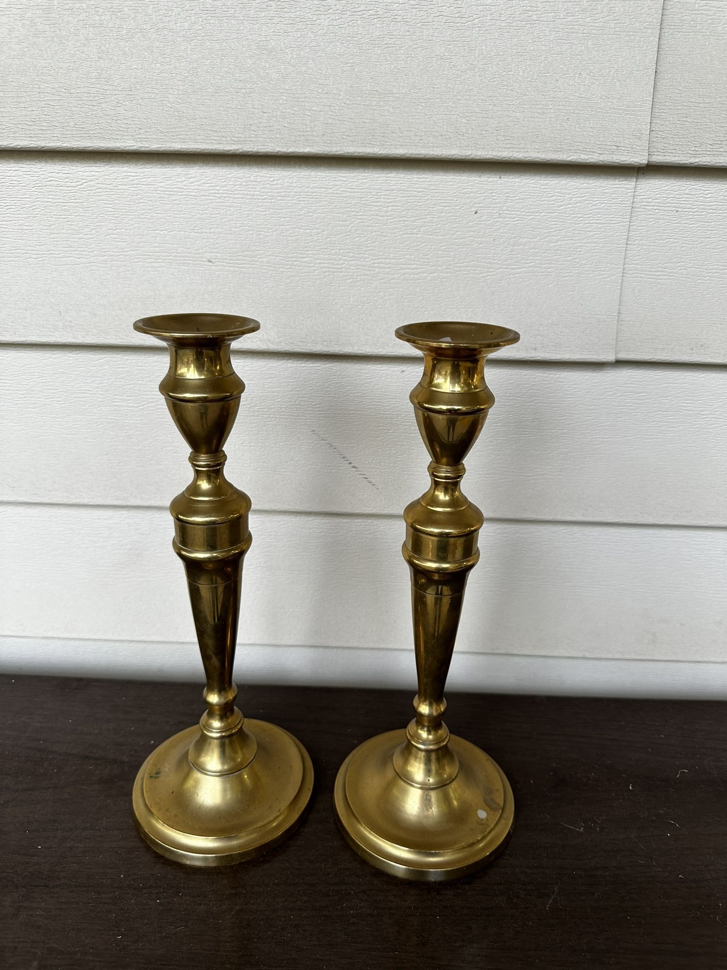 Vintage Antique Unique Large Brass CandleStick Holders Pair Set
