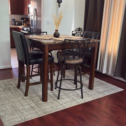 PUB TABLE WITH (2) CHAIRS COFFEE TABLE + SIDE TABLE 