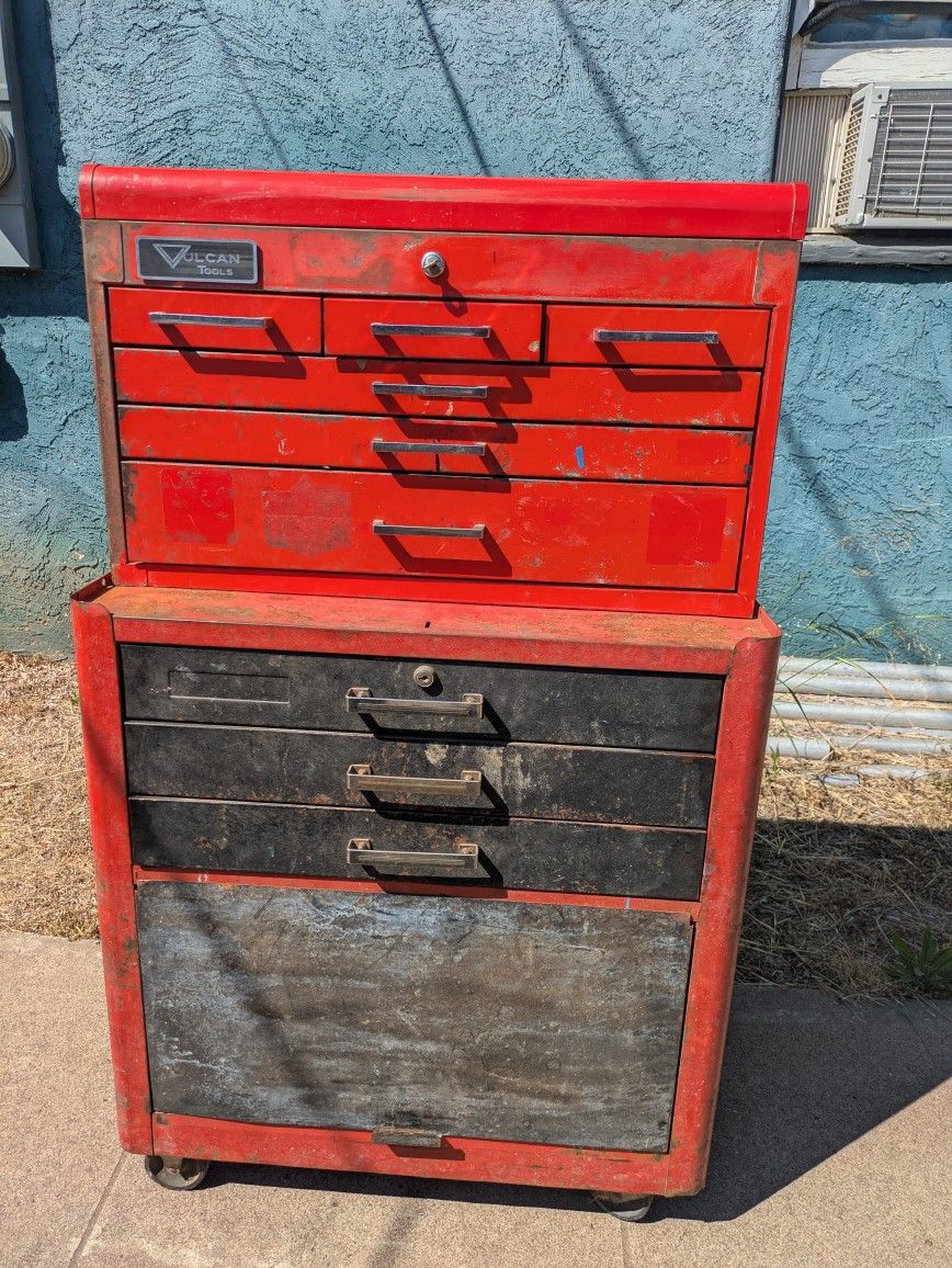 Vintage Vulcan Tools & Matco Tools Rolling Tool Cabinet