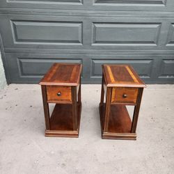 Set of 2 Solid Wood End Tables 22"L X 13"T X 23"T read description for details Both For $235