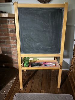 Double-Sided Chalkboard & Whiteboard with paper roll