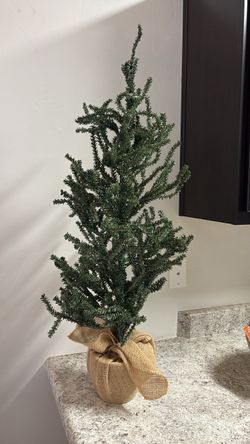 Small Artificial Christmas Tree with Burlap Base