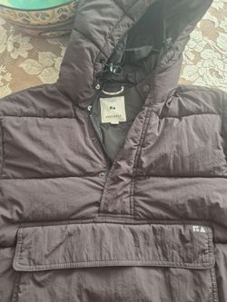 Mens dark brown puffer coat, size small