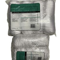 Mill End Assortment 1 pound Yarn, 6 skeins, white, Acrylic , NEW.