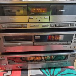 3 PIECE JVC Stereo Receiver, Cd Player And Tape Deck