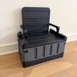 Multi-Function Folding Camping Box with Storage Seat and Table Perfect for Outdoor Picnic Food