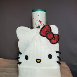 Hello Kitty Starbucks Tumbler With Beanie 