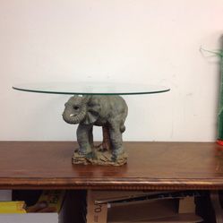 Small Elephant Glass Top Table For Sale  🐘