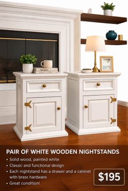 Pair of Farmhouse Nightstands / End Tables