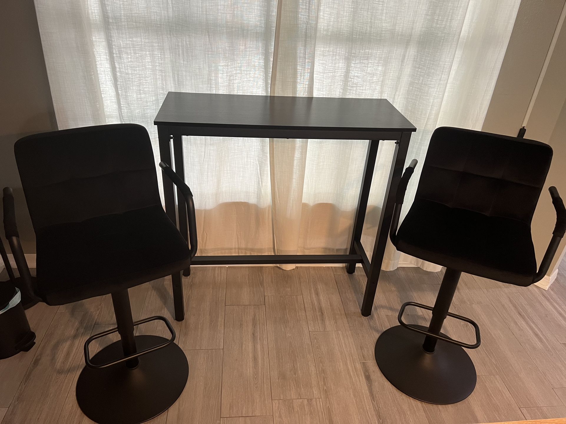 Modern Bar-Height Table Set – Table + 2 Swivel Armchairs