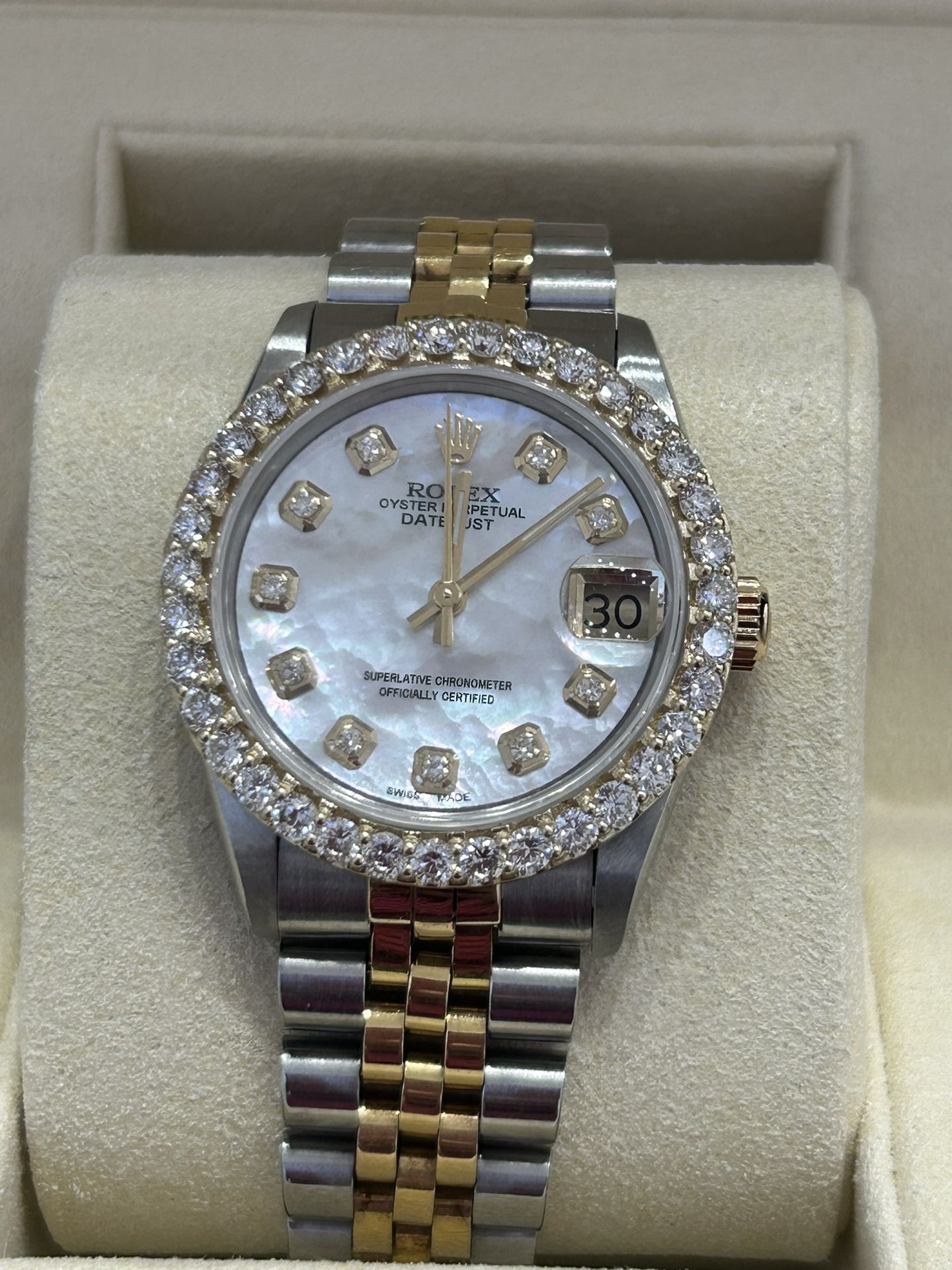 Rolex 31mm Ladies DateJust MOP Diamond Dial