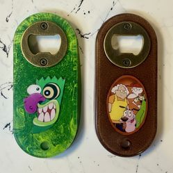 Ooga Booga Mask & Courage Framed Bottle Opener | Horror Cartoon Collectible