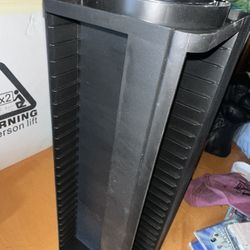 Vintage Black Cassette Tape Storage Tower Rack Organizer Holds 100+ Tapes