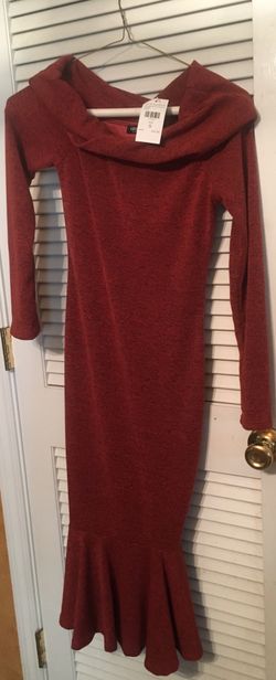 Fashionova Mimi Mermaid Off Shoulder Red Dress - New!