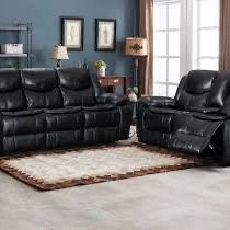 New Power Reclining Couch / Love Seat.  Black Leather.  Free Delivery!