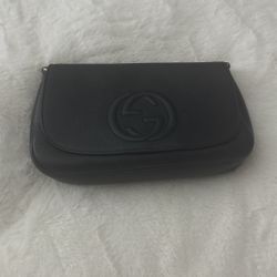 Gucci Soho Leather Flap Shoulder Bag Black Gold Tassel New Authentic