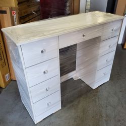 Brand New White Vanity Desk With 9 Drawers 