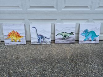Dinosaur Canvas Prints (Set of 4)