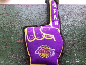 LA Lakers NBA #1 Fan Chew Toy for Dogs & Cats Tough Dog Toy with Squeaker