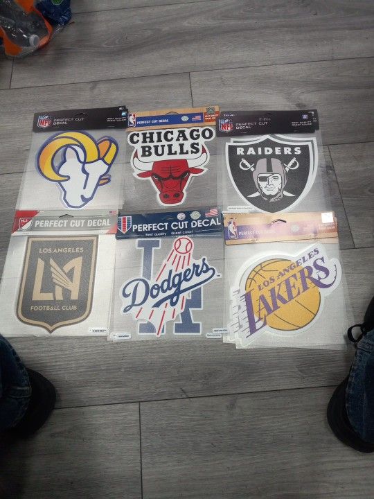 NBA AND NFL AND MORE CAR STICKERS