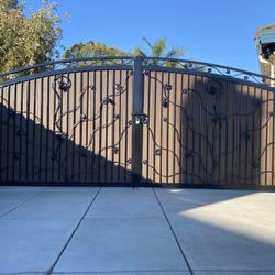 Custom iron gates with wood