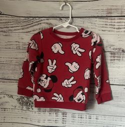 Disney Kids Red Mickey Mouse Christmas sweatshirt size 2t
