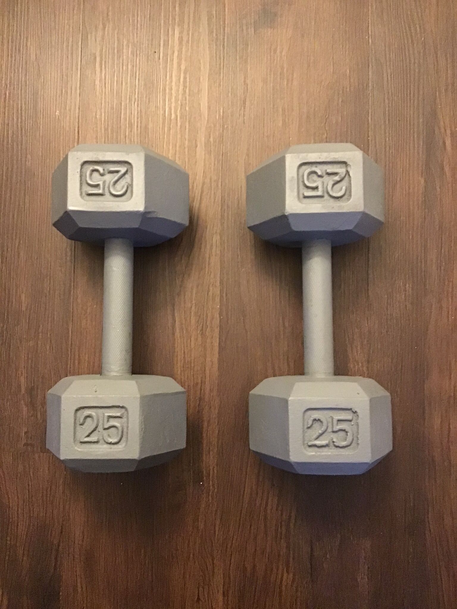 Barbell 25 Lb. Solid Hex Dumbbells (2)