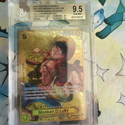 BGS 9.5 GEM MINT – Monkey D. Luffy 2nd Anniversary Gold SR 🔥