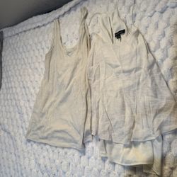 Beige Off white Tank Tops/blouse Small & Large 