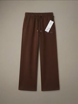 Alo Wide-Leg Sweatpants Brown New with Tags