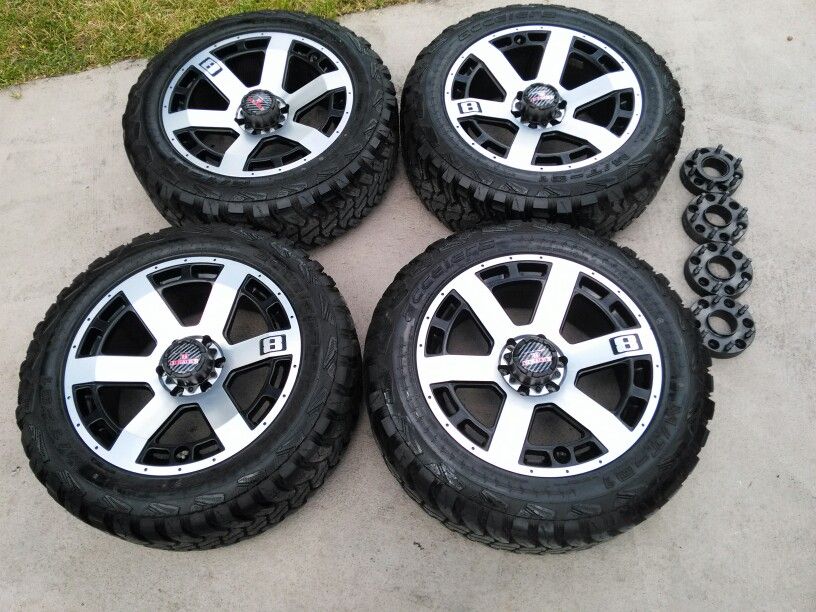 Level, 8 Scorpion rims with tire set. OBO!