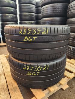 285 35R 21 BRIDGESTONE TURANZA 6 TIRES 2853521 USED TIRES (PAIR) MOUNT BALANCE INCLUDED