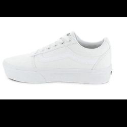 Brand New Platform white Vans 