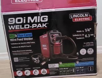LINCOLN ELECTRIC WELD-PACK 90i MIG AND FLUX-CORED WIRE FEEDER WELDER WITH GAS REGULATOR