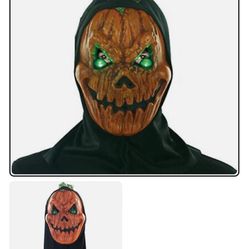Evil Eyes Light Up Pumpkin Horror Mask Halloween Costume Full Coverage