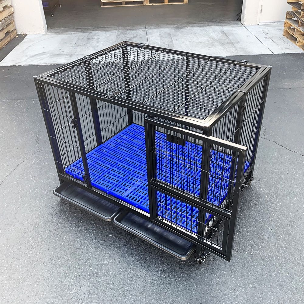 $155 (New) Heavy duty dog cage 41x31x34” single door folding kennel w/ plastic tray,All Products : American Fashion Style Bags On Sale