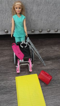Barbie Doll with Wheelchair, Walker & Accessories