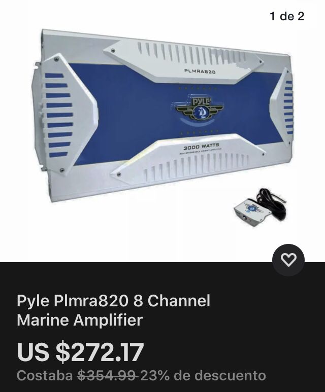 Pyle Plmra820 8 Channel Marine Amplifier