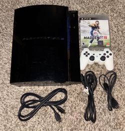 SONY PLAYSTATION 3 PS3 BACKWARDS COMPATIBLE  CONSOLE WITH VIDEO GAME & CONTROLLER