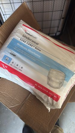 Cardinal health sure care extra underwear moderate absorbency large 18 count