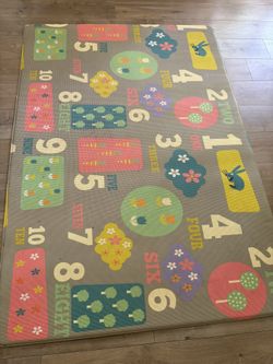 Baby Care Play Mat (Large, Playful - Letters and Numbers) 82'' x 55'' Original One-Piece Reversible Rollable Waterproof Play Mat for Infants, Babies,