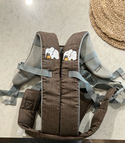 New Stokke MyCarrier Back Baby Carrier Infant One Size Brown Gray Adjustable Soft