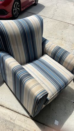 Striped Upholstered Accent Chair