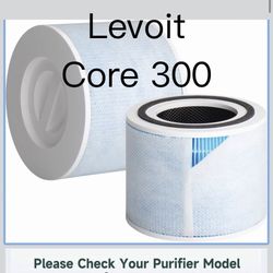 Core 300 4-in-1 Smoke Remover Filter Compatible with LEVOIT 300 300-P 300S 300S-P, H13 True HEPA Carbon, 99.97% Filtration Dust Pollen Dander Odor, Re