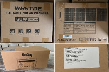 New 600W Portable Power Station + 60W Solar Panel (Compatible Cable Required)