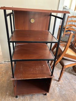 Shelving Unit with Black Metal Frame
