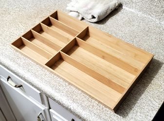 Bamboo Silverware & Cutlery Tray / Kitchen Drawer Organizer