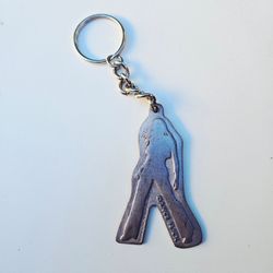 Metal Figure Keychain with Chain Ring