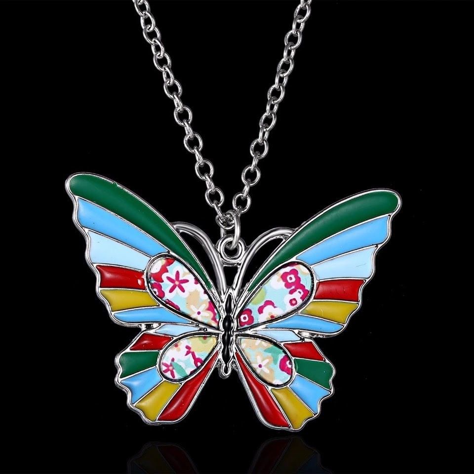 Enamel Butterfly necklace